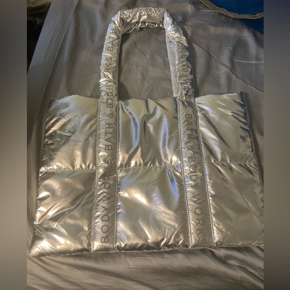 Bath & Body Works Metallic Silver Tote